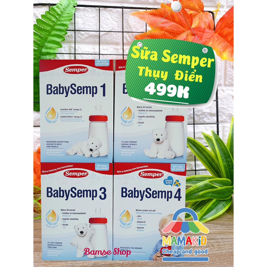 Sữa bột Semper 1 Thụy Điển hộp 800g cung cấp dinh dưỡng cho bé -Ponybaby Store