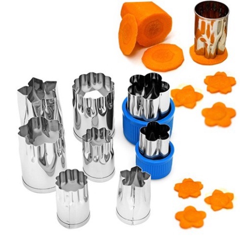 Khuôn Cắt Tạo Hình Rau Củ Quả Set 8 Món Bằng inox Đa Năng