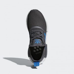 (Giày Adidas chính hãng) Giày Adidas NMD R1 J “Grey Five/Bright Blue” Nữ