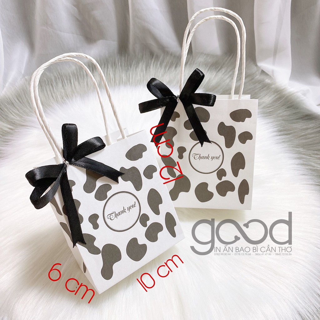 combo 100 túi giấy mini bò sữa siêu xinh - túi giấy đựng son- túi giấy đựng mỹ phẩm