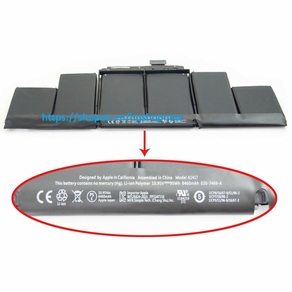 ⚡️Pin MB  A1417 MB Pro 15&quot; inch A1398 Mid 2012 Early 2013