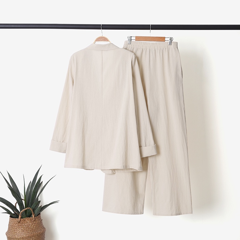 Set áo khoác blazer + quần dài ống rộng Zanzea thời trang thanh lịch cho nữ
