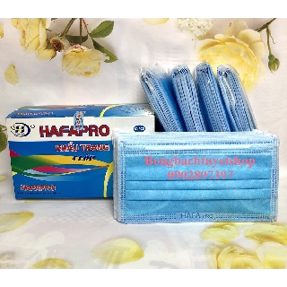 Khẩu trang Xanh 4 lớp Hafapro  hộp 50 cái - Khẩu trang y tế Hafapro 4 lớp vải không dệt