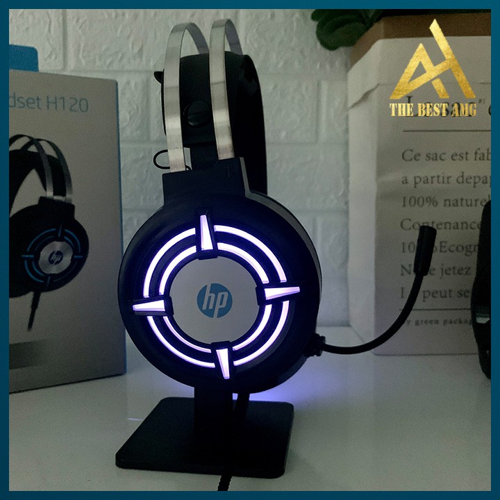 Tai Nghe Máy Tính Có Mic Gaming Led Rgb Headphone Chụp Tai HP H120G Tai Nghe Laptop Nghe Nhạc Chơi Game Có Dây