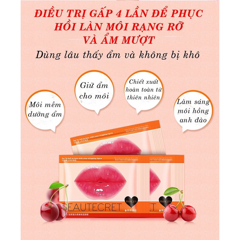 Mặt nạ môi mật ong, cherry, đào, sữa tươi, giúp dưỡng môi mềm mại hồng hào căng bóng cấp ẩm cho môi DAKAVA MNM03