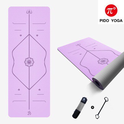 Thảm tập Yoga Định Tuyến Cao Cấp PIDO Chống trơn trượt - (Tặng kèm túi đựng và dây buộc)