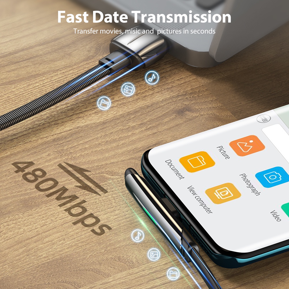 Cáp SạC Nhanh USB-C 6A 66W 90 Độ Chuyên DụNg
