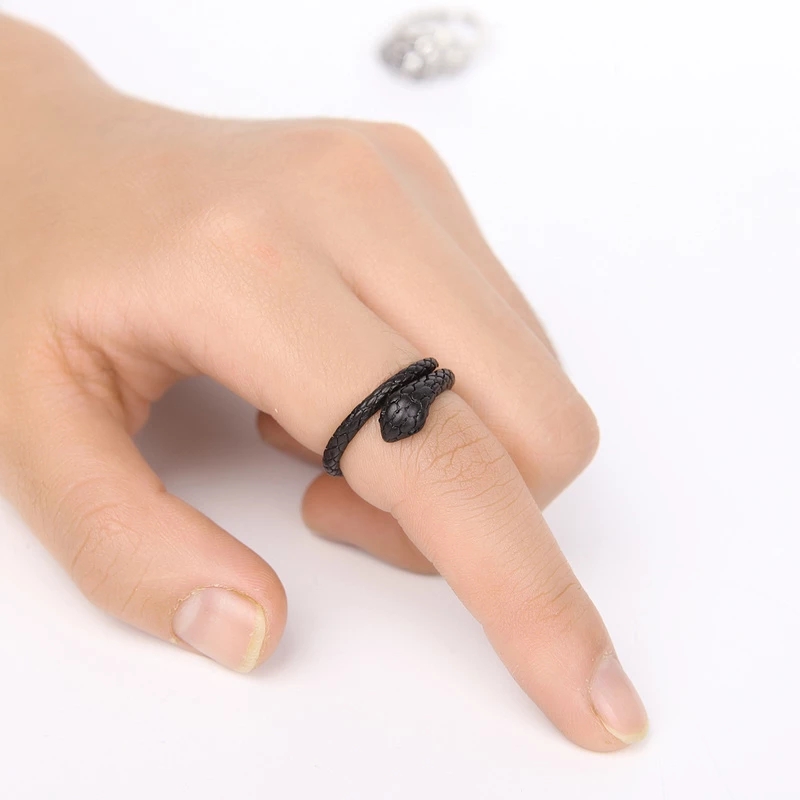 Nhẫn đeo ngón hình rắn thời trang thanh lịch đơn giản sáng tạo làm quà cho nam và nữ