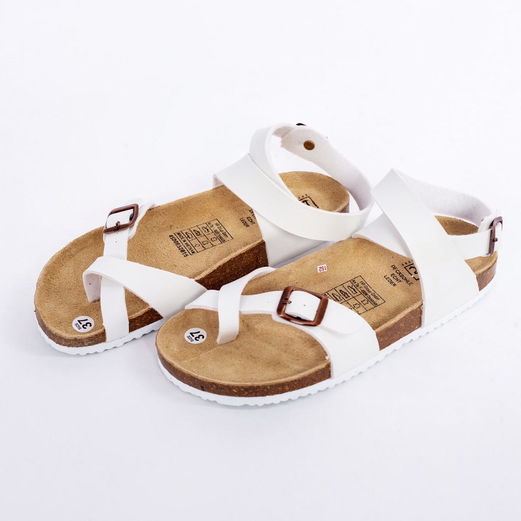 Giày Sandals Unisex xỏ ngón xoắn cổ chân chất liệu da bò xuất khẩu châu âu mã D16