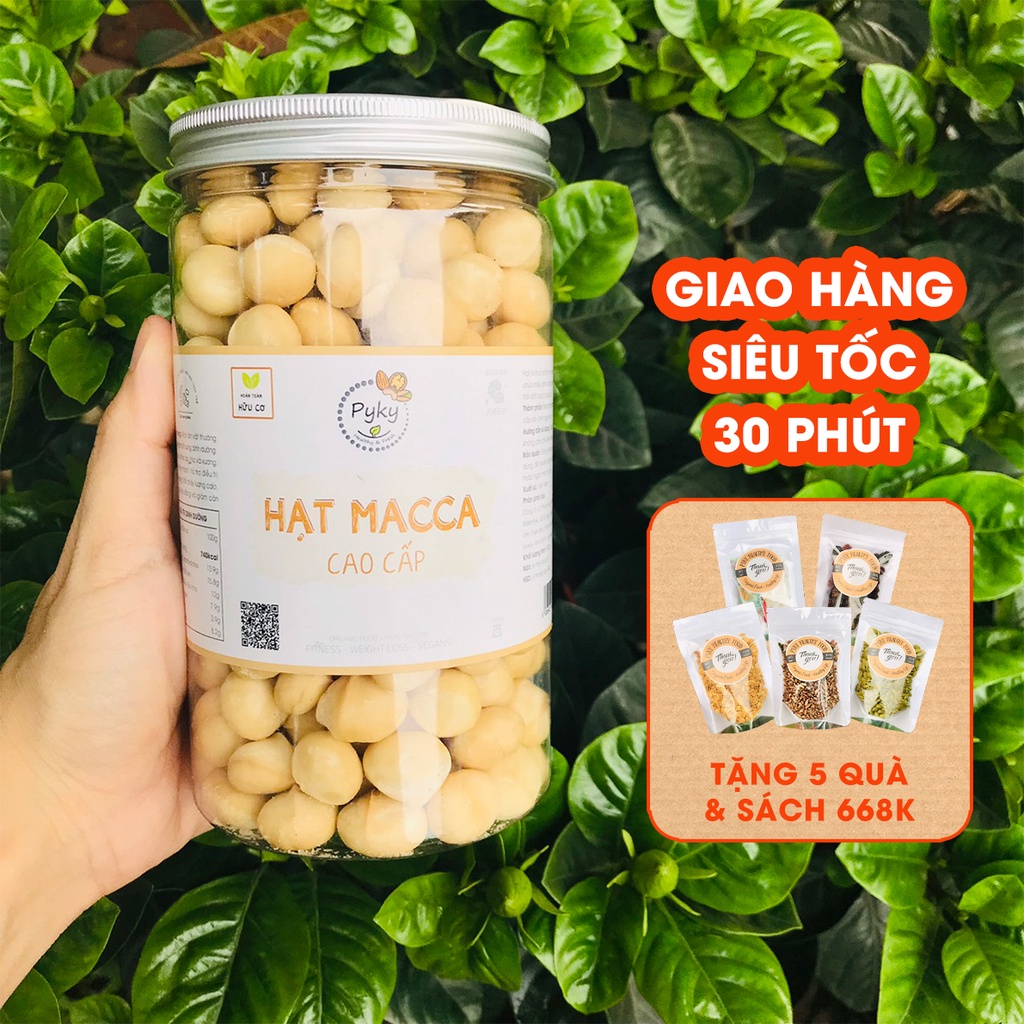 Hạt Macca tách vỏ [CAO CẤP] to tròn sấy chín thơm ngậy | Hạt dinh dưỡng Pyky