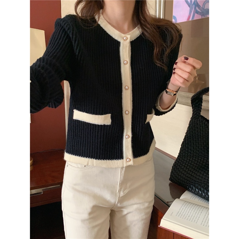 Áo khoác cardigan dài tay cổ tròn xinh xắn dành cho nữ 46716