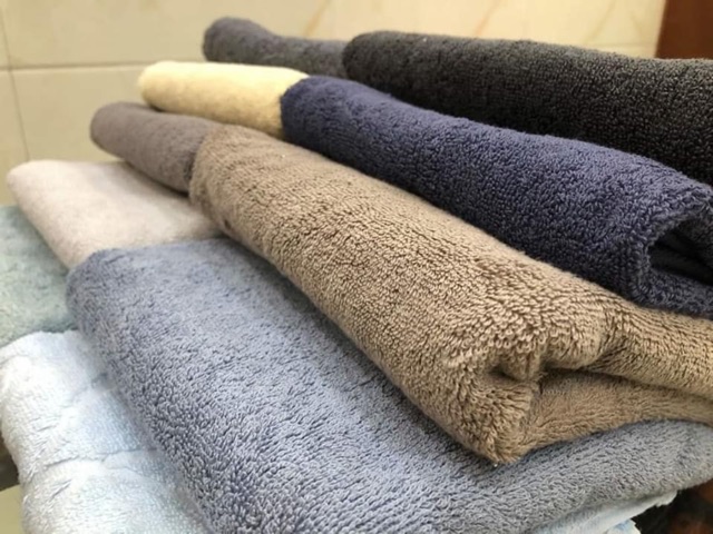 Khăn tắm cỡ trung 40x80cm xuất Hàn dư 100% cotton siêu thấm phù hợp tập gym yoga chơi thể thao, tắm biển, lau đầu