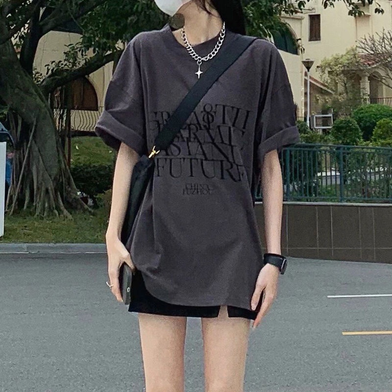 Áo Thun Cotton Tay Ngắn Phong Cách Hàn Quốc Mới Dành Cho Nữ