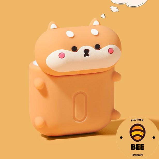 [Hàng Mới Về - Ảnh Thật] Case Airpod 1 2 Pro Vỏ Bao Airpods Đựng Tai Nghe Airpod Hình Cún Shiba Nằm Siêu Cute BEE SHOP