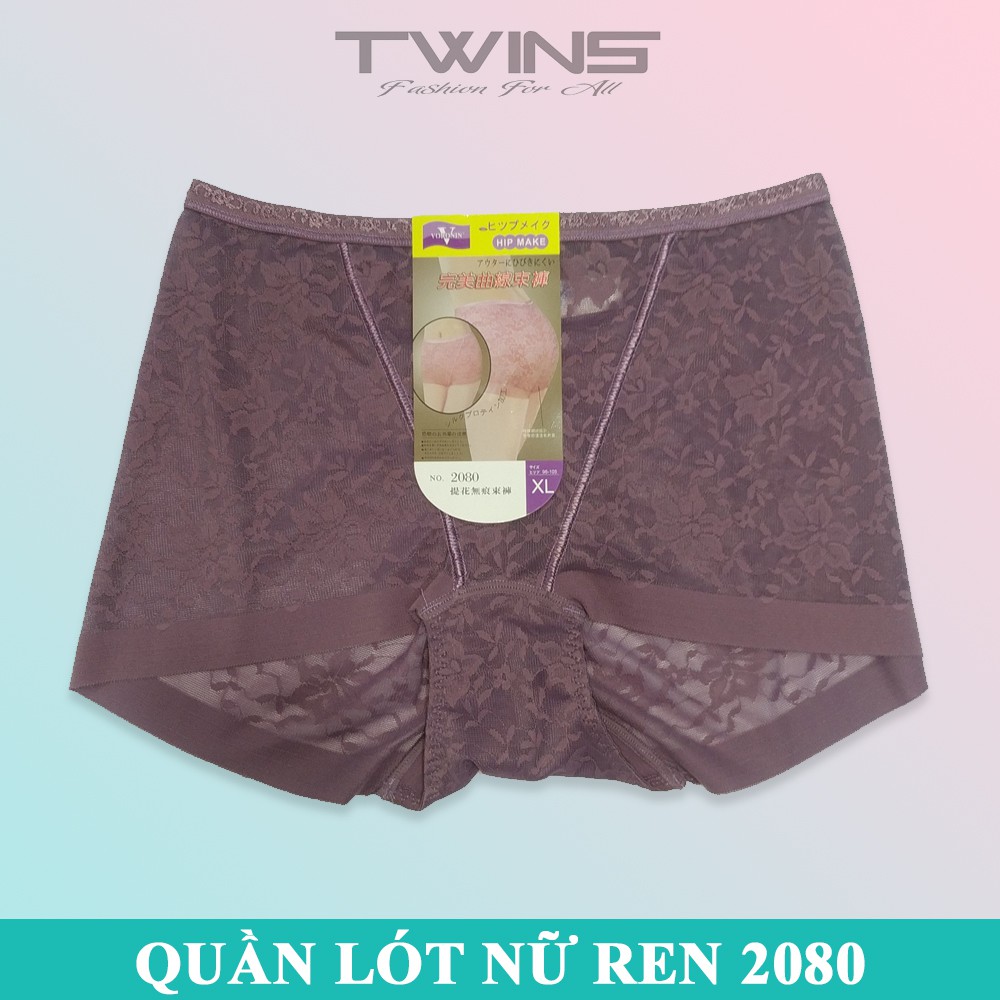 Quần lót nữ ren sexy cao cấp cạp cao Voronin 2080 không lộ đường may ôm bụng mềm mại size 60kg-65kg
