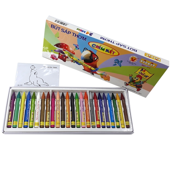 Bút Sáp Thơm Chim Két KidKit BST-012 (24 Màu)