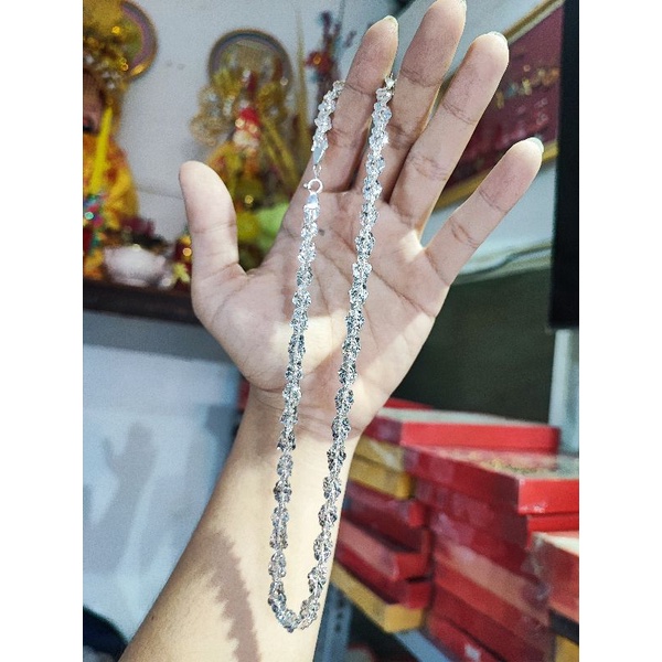 Dây chuyền Xoắn lá Bạc Ý mạ Bạch Kim Vàng Trắng nam nữ