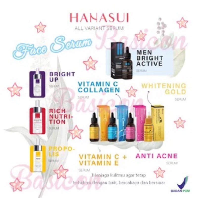 (Hàng Mới Về) Serum Hanasui Bpom Collagen Vàng Làm Trắng Sáng Da Trị Mụn Cho Nam