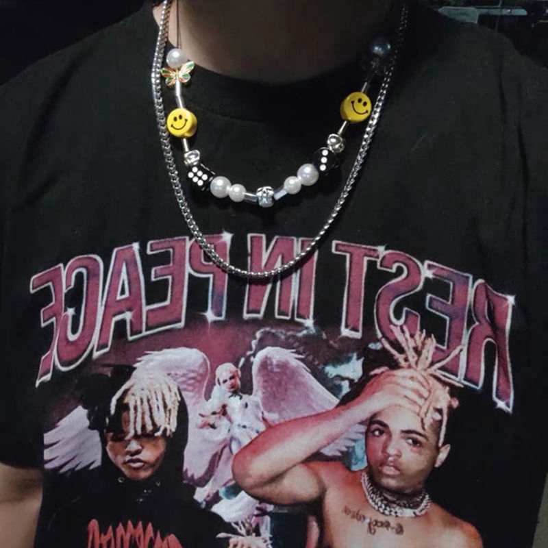 Dây Chuyền Mặt Hình Đầu Lâu Đính Ngọc Trai Cá Tính Hợp Thời Trang