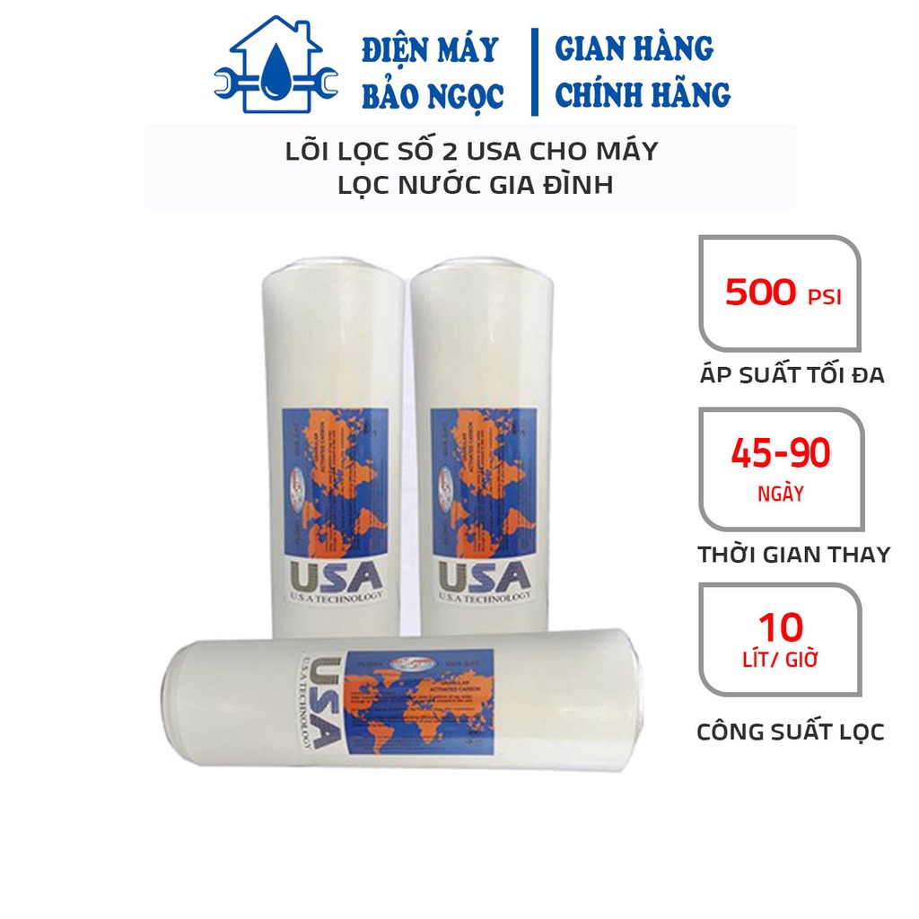 Lõi lọc số 2 USA Cho Máy Lọc Nước Gia Đình - ĐIỆN MÁY BẢO NGỌC