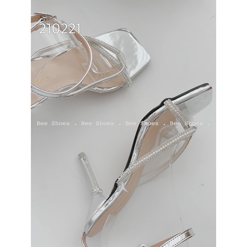 Sandal xỏ ngón đính đá cao cấp 9cm