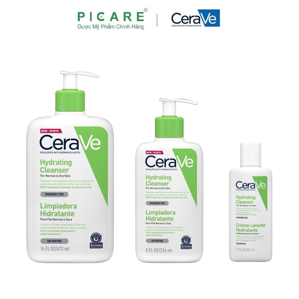 Sữa rửa mặt dành cho da thường đến da khô CeraVe Hydrating Cleanser