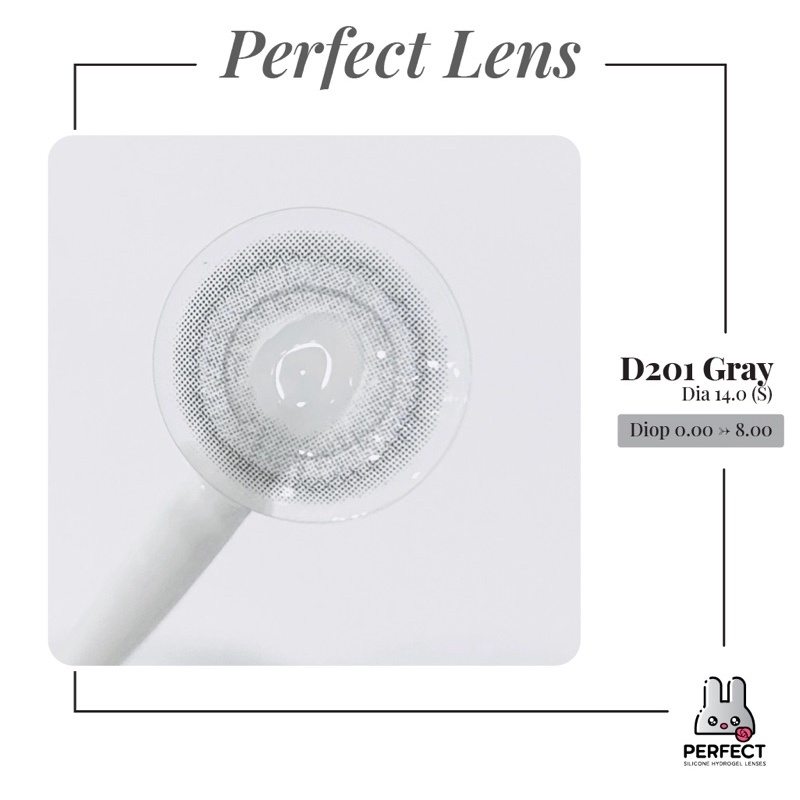 Lens Mắt , Kính Áp Tròng D201 GRAY Có Độ Cận và Không Độ , DIA 14.0 , Cho Mắt Nhạy Cảm Giá Sale