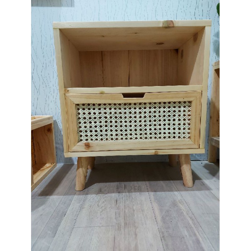 [TK001] - KỆ TỦ ĐẦU GIƯỜNG MÂY ĐAN MẮT CÁO KI DECOR SIZE 50X35X55CM | BigBuy360 - bigbuy360.vn