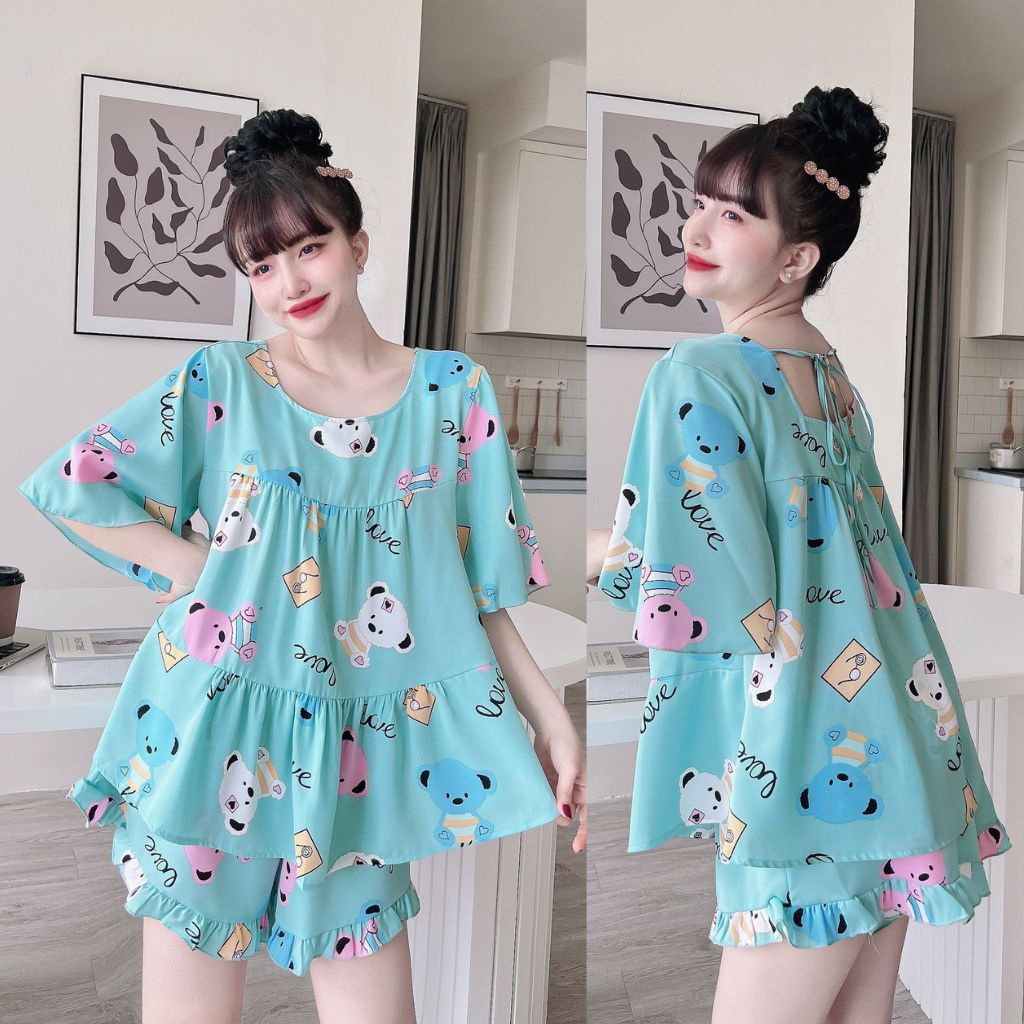 Đồ Ngủ Nữ Bigsize MIKY, Đồ Ngủ Bigsize lụa Mango cao cấp mềm mại xinh xắn &lt; 82KG