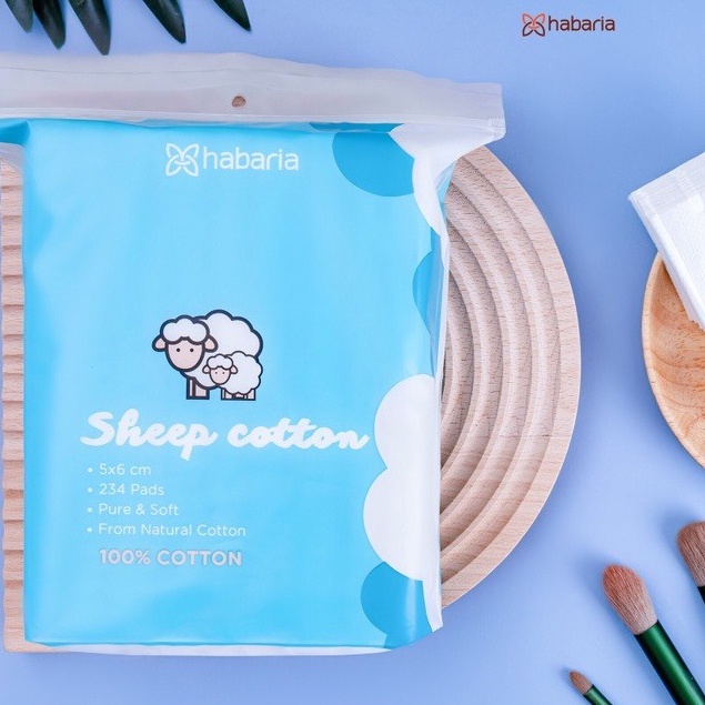 BÔNG TẨY TRANG CỪU HABARIA - HABARIA SHEEP COTTON 234 MIẾNG