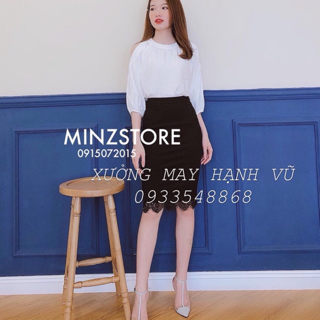 GIÁ SỈ TẬN GỐC - CHÂN VÁY REN DÁNG BÚT CHÌ