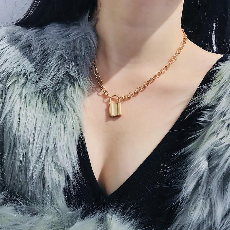 (Hot Sale) Vòng cổ HợP Kim HìNh Ổ KhóA Xinh XắN