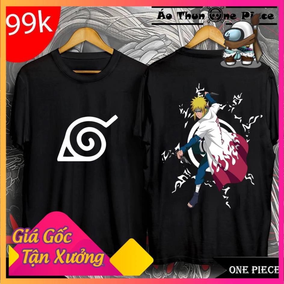 ⚡️MẪU HOT⚡️Áo Thun In 2 Mặt Namikaze Minato Hokage Đệ Tứ 2 Mẫu Trắng Đen Cực Đẹp - Áo Thun Naruto