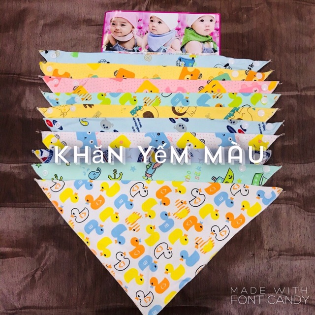 Khăn yếm cotton mềm loại đẹp (cúc bấm)