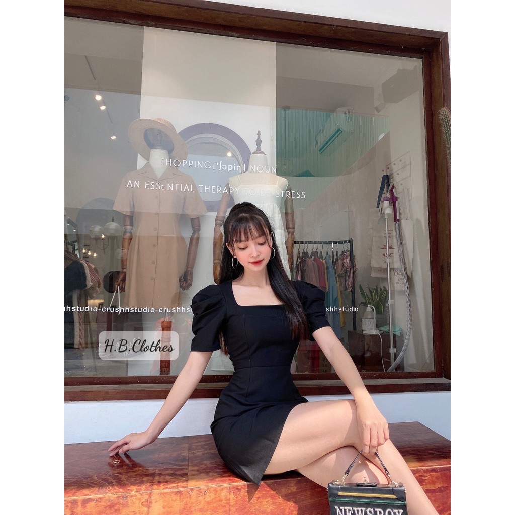 Đầm nữ dáng chữ A tay bồng lưng cột nơ, đi tiệc cưới,dạo phố sang trọng XUONGMAYHB | BigBuy360 - bigbuy360.vn