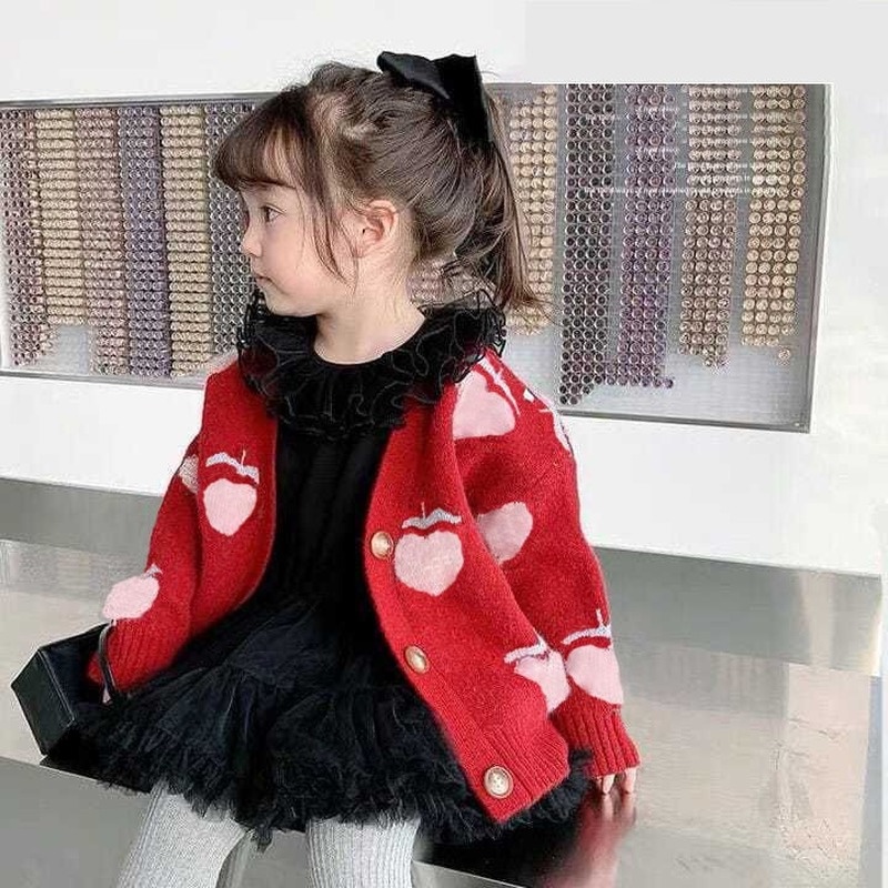 Áo Khoác Cardigan Cổ Chữ V Thiết Kế Mới Thời Trang Mùa Xuân Thu Dành Cho Bé Gái