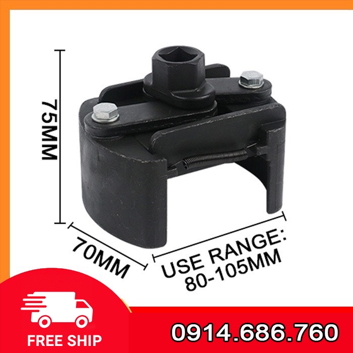 Vam tháo cốc lọc dầu, nhớt đa năng xe tải 80-105, mảnh kẹp chắc, ôm chặt cốc lọc