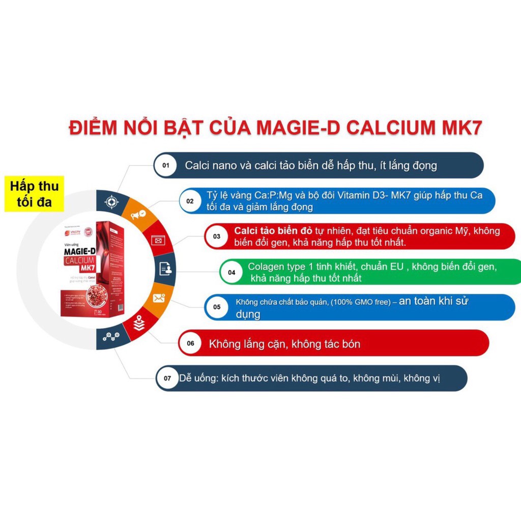 MAGIE-D CALCIUM MK7 - Hỗ trợ hấp thu Canxi giúp xương chắc khoẻ