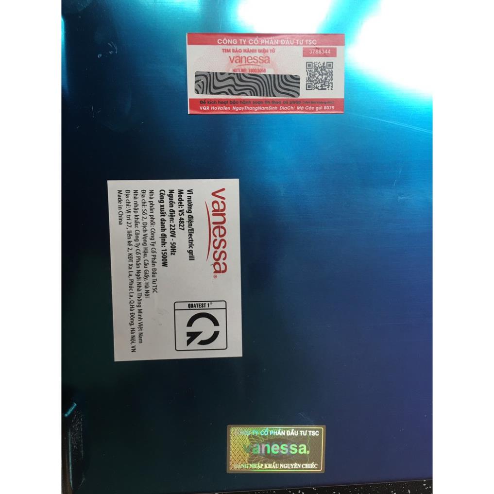 BẾP NƯỚNG ĐIỆN KHÔNG KHÓI VANESSA 4827_lỗi 1 đổi 1trong 1tuần (Miễn Ship _LOẠI TO)