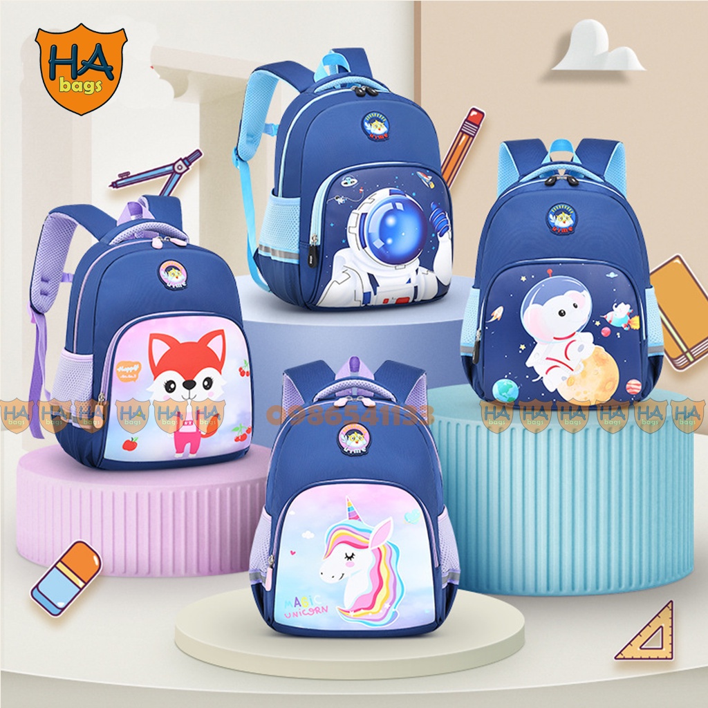Balo siêu nhẹ cho học sinh lớp 1, 2, 3 HABAGS, kích thước 38x28x16cm HA1007