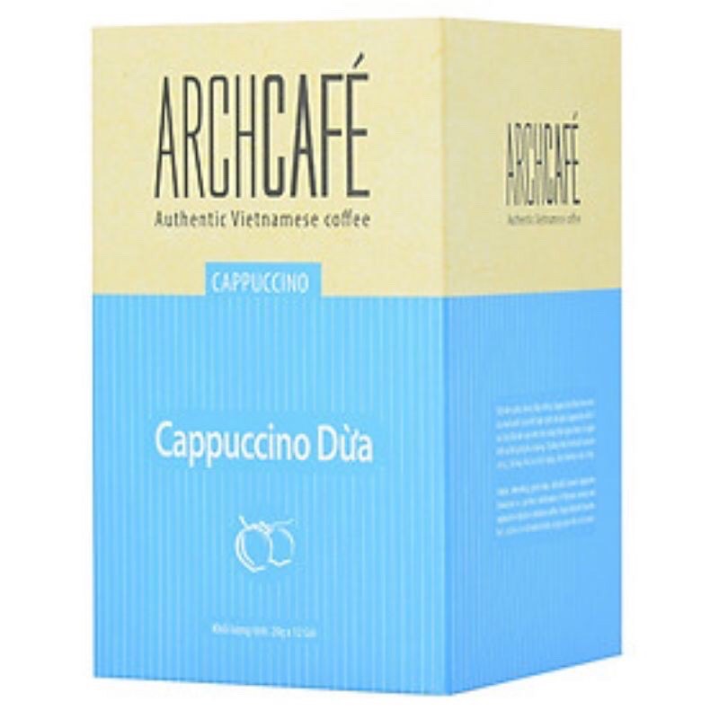 Cafe Cappuccino vị dừa Archcafe hộp 240g (12 gói *20g)