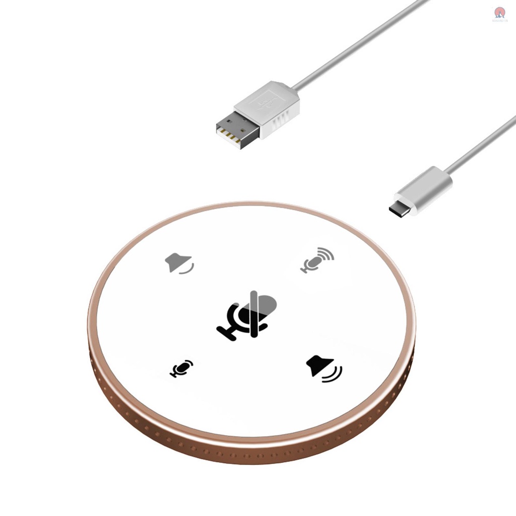 Loa Tích Hợp Micro Để Bàn Cổng USB Xoay 360 Độ Tiện Dụng° Micro Condenser PC Đa Hướng Có Chức Năng Điều Chỉnh Âm Lượng Tương Thích Với Máy Tính