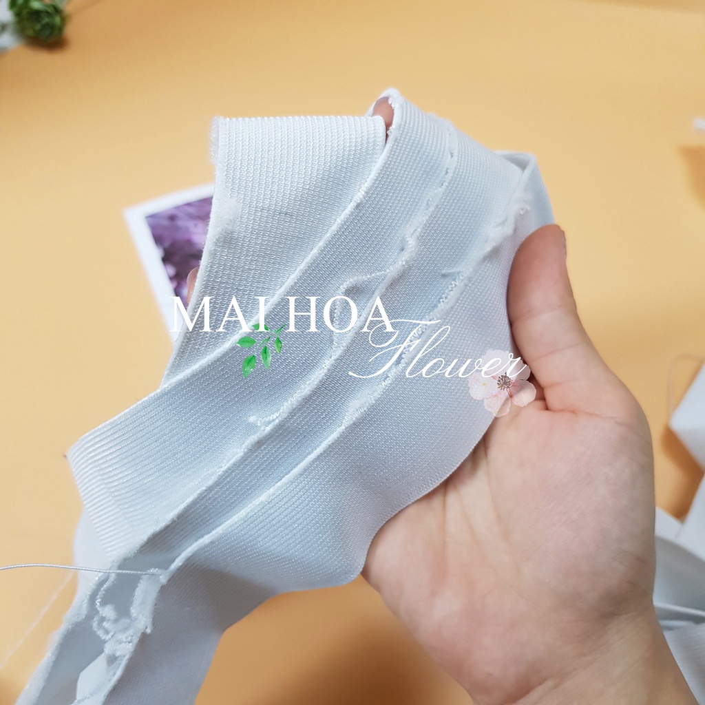 Dây thun quần trắng size 3.5cm chun quần loại dày chống vặn chống bai Maihoaflower