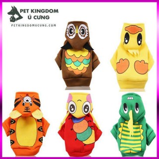 15 áo chó mèo nỉ mũ animal swt12