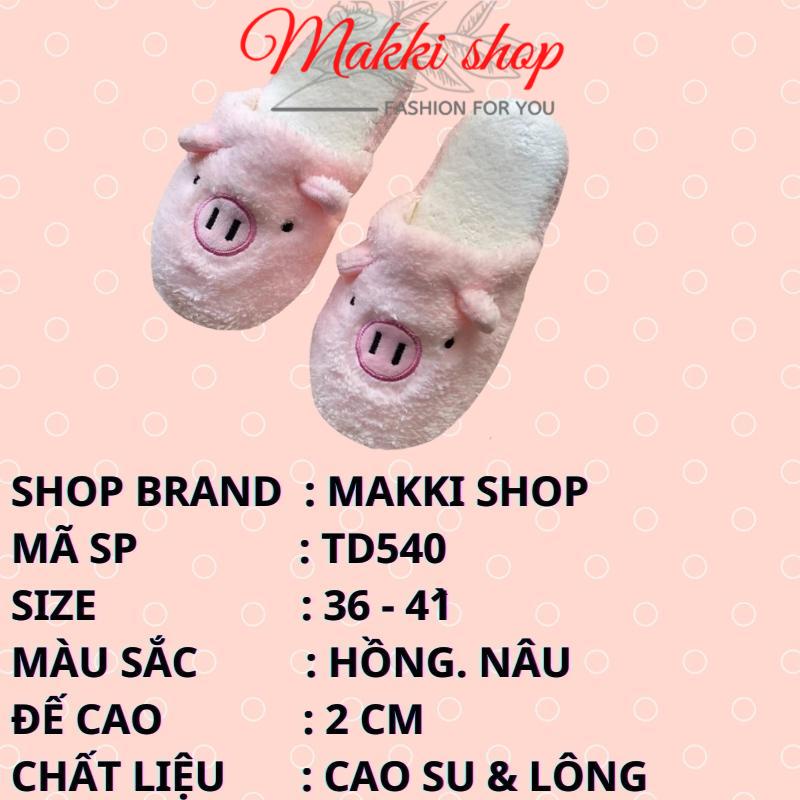 Dép lông nữ hình lợn mùa đông mới, dép nữ trong nhà thời trang cao cấp giá rẻ MAKKI SHOP TD540