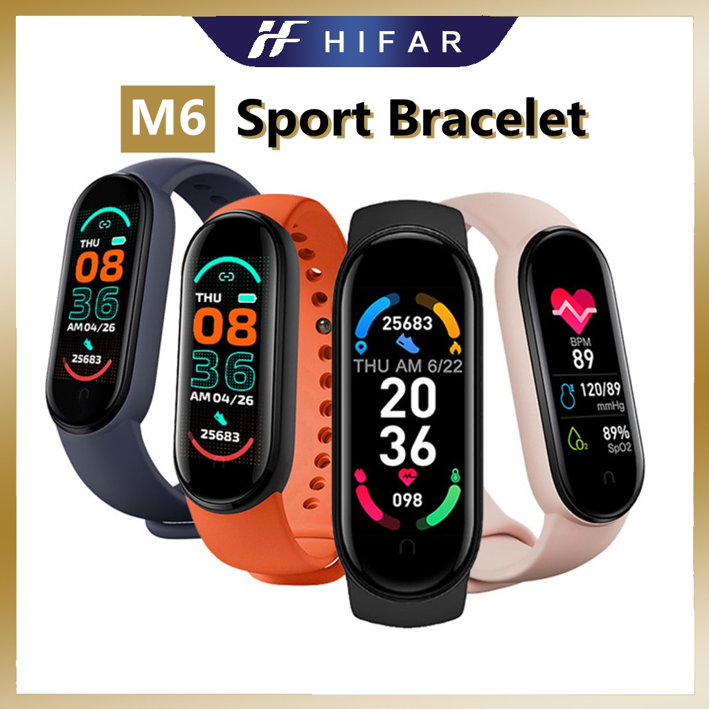 Đồng hồ đeo tay thông minh M6 chống nước IP67 theo dõi sức khỏe kèm phụ kiện