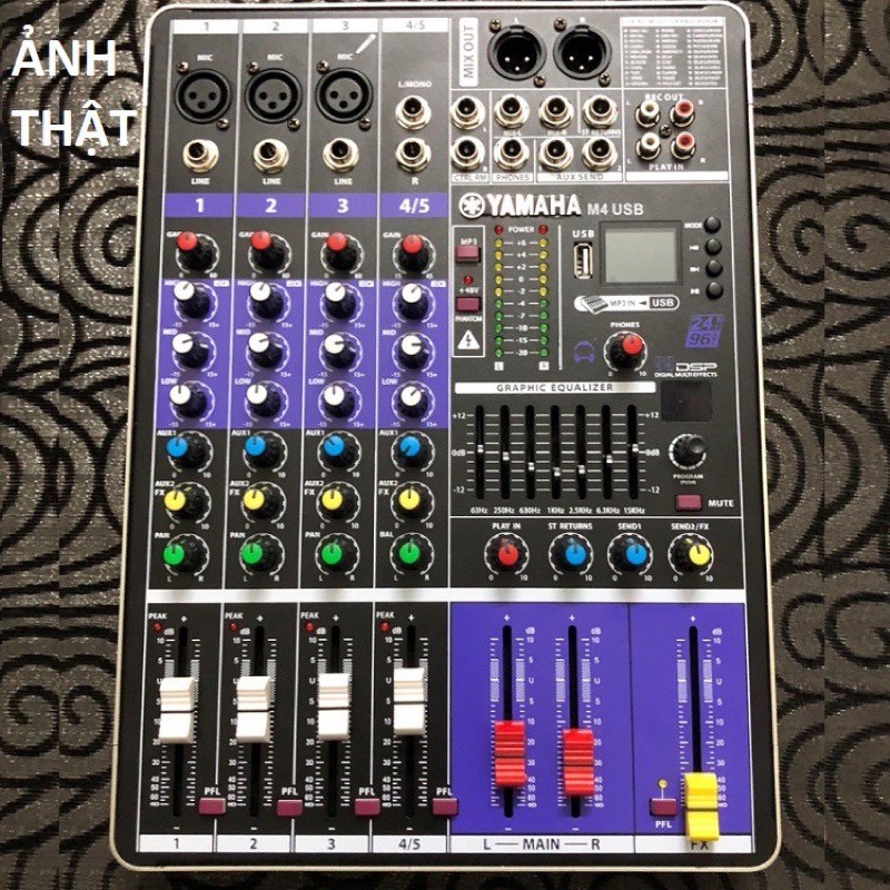 [Mã ELMS5 giảm 7% đơn 300K] Bàn trộn âm thanh cao cấp Mixer Yamaha M4-chuyên cấm ra loa và thu ân bảo hanh năm