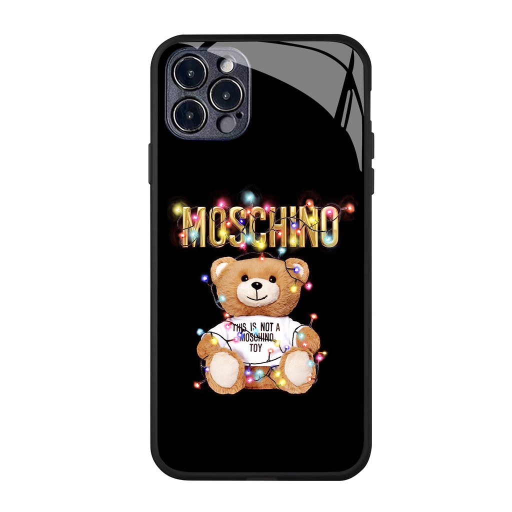 Ốp lưng iphone cường lực cao cấp Moschino cho iphone 14 13 pro max 12 11 pro max mini 6 s 7 8 plus X r s max Se 22020