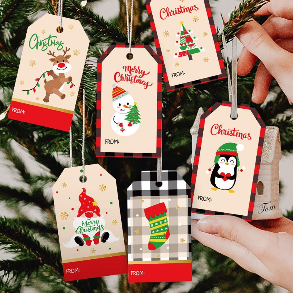 Bộ 50 Thẻ Giấy Hình Ông Già Noel Trang Trí Cây Thông Giáng Sinh DIY