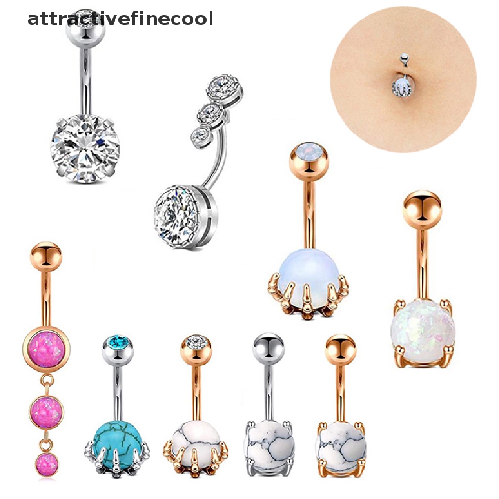 Khuyên Rốn Hình Bàn Tay Đầu Lâu Đính Đá 14G